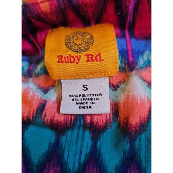 Ruby Rd. Size Small Batik V Neck Stretch Maxi Summer Sun Dress Multicolor - Picture 4 of 4